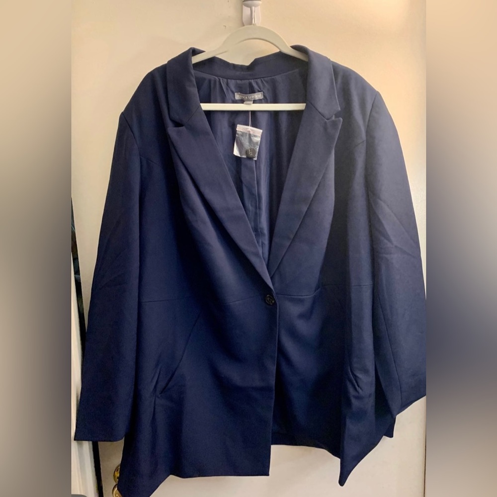 NWOT Jessica London ✨Plus Size 3X/4X Navy Blue Wear to work Business Blazer